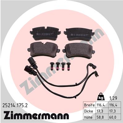 ZIMMERMANN Hátsó fékbetét 25214.175.2_ZIM