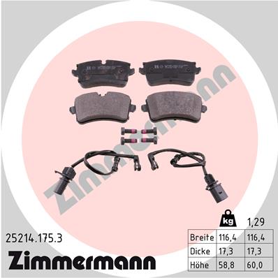 ZIMMERMANN Hátsó fékbetét 25214.175.3_ZIM