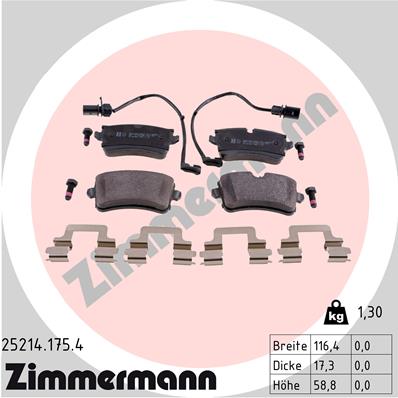 ZIMMERMANN Hátsó fékbetét 25214.175.4_ZIM