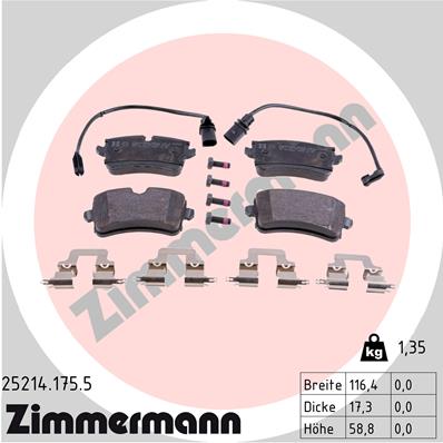 ZIMMERMANN Hátsó fékbetét 25214.175.5_ZIM