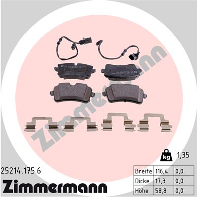 ZIMMERMANN Hátsó fékbetét 25214.175.6_ZIM