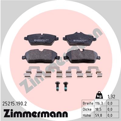 ZIMMERMANN Hátsó fékbetét 25215.190.2_ZIM