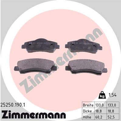 ZIMMERMANN Első fékbetét 25250.190.1_ZIM