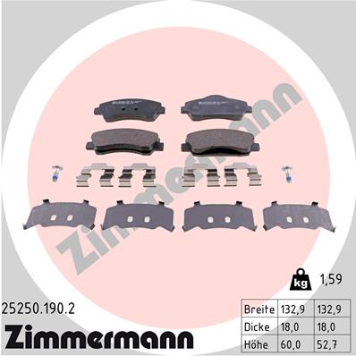 ZIMMERMANN Első fékbetét 25250.190.2_ZIM