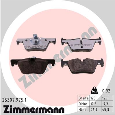 ZIMMERMANN Hátsó fékbetét 25307.975.1_ZIM