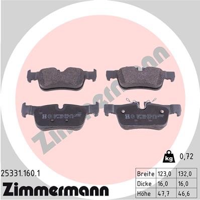 ZIMMERMANN Hátsó fékbetét 25331.160.1_ZIM