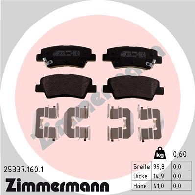 ZIMMERMANN Hátsó fékbetét 25337.160.1_ZIM