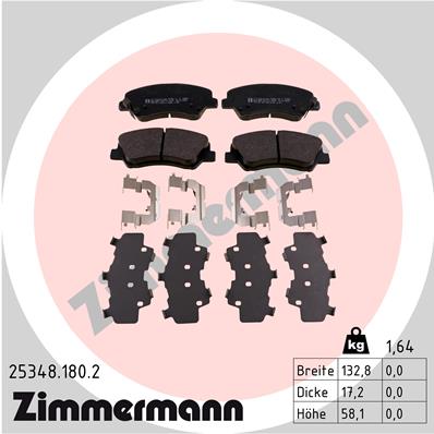 ZIMMERMANN Első fékbetét 25348.180.2_ZIM