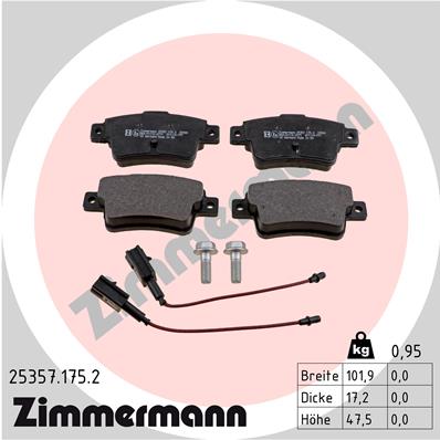 ZIMMERMANN Hátsó fékbetét 25357.175.2_ZIM