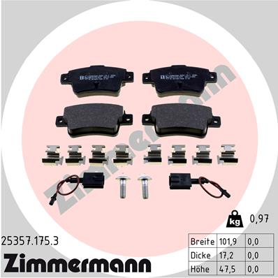 ZIMMERMANN Hátsó fékbetét 25357.175.3_ZIM