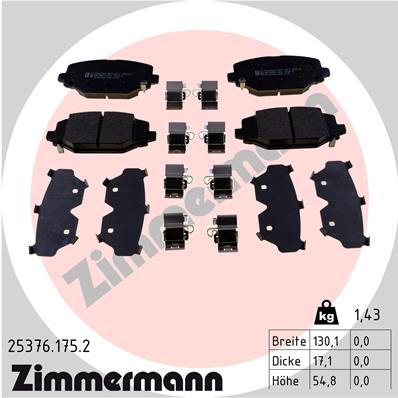 ZIMMERMANN Fékbetét, mind 25376.175.2_ZIM