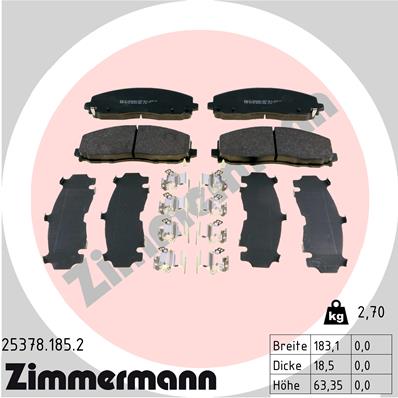 ZIMMERMANN Első fékbetét 25378.185.2_ZIM