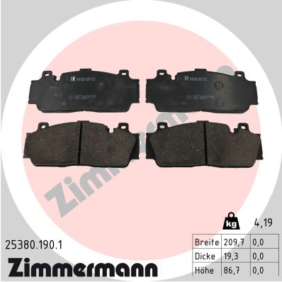 ZIMMERMANN Fékbetét, mind 25380.190.1_ZIM