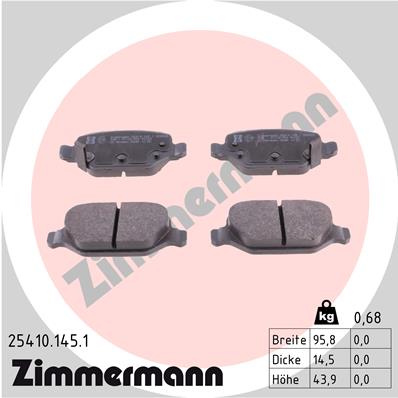 ZIMMERMANN Hátsó fékbetét 25410.145.1_ZIM