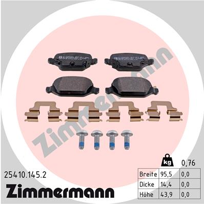 ZIMMERMANN Hátsó fékbetét 25410.145.2_ZIM