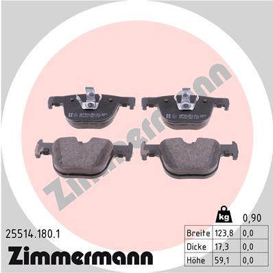 ZIMMERMANN Hátsó fékbetét 25514.180.1_ZIM