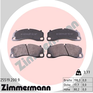 ZIMMERMANN Fékbetét, mind 25519.200.9_ZIM