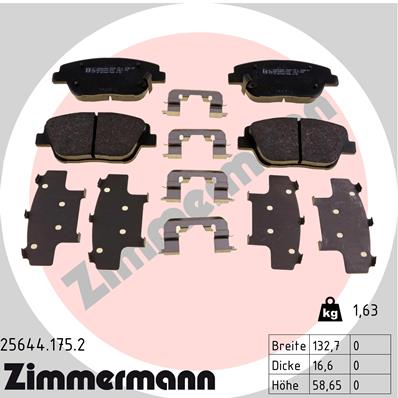 ZIMMERMANN Fékbetét, mind 25644.175.2_ZIM