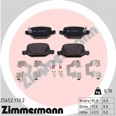 ZIMMERMANN Hátsó fékbetét 25652.170.2_ZIM