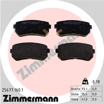 ZIMMERMANN Fékbetét, mind 25677.160.1_ZIM