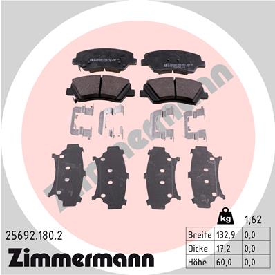 ZIMMERMANN Fékbetét, mind 25692.180.2_ZIM