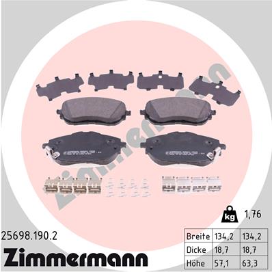 ZIMMERMANN Első fékbetét 25698.190.2_ZIM