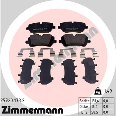 ZIMMERMANN Hátsó fékbetét 25720.173.2_ZIM