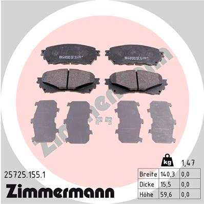 ZIMMERMANN Első fékbetét 25725.155.1_ZIM