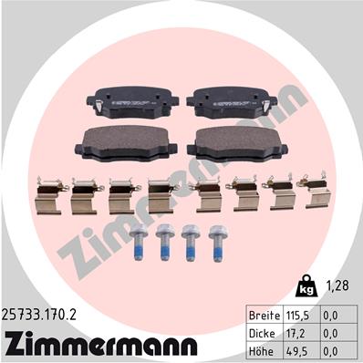 ZIMMERMANN Fékbetét, mind 25733.170.2_ZIM