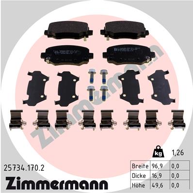 ZIMMERMANN Hátsó fékbetét 25734.170.2_ZIM