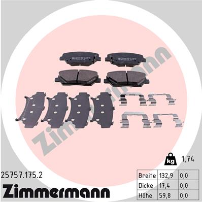 ZIMMERMANN Első fékbetét 25757.175.2_ZIM