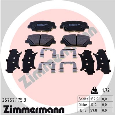 ZIMMERMANN Fékbetét, mind 25757.175.3_ZIM