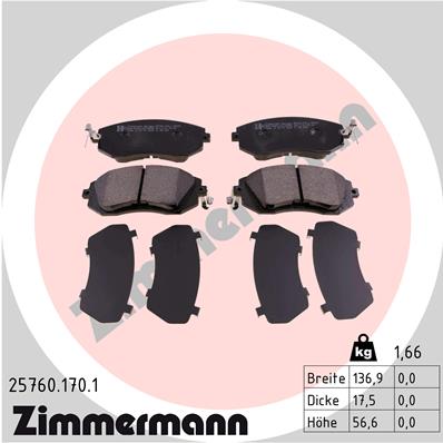 ZIMMERMANN Első fékbetét 25760.170.1_ZIM