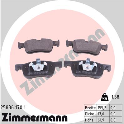 ZIMMERMANN Első fékbetét 25836.170.1_ZIM