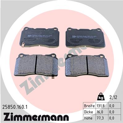 ZIMMERMANN Fékbetét, mind 25850.160.1_ZIM