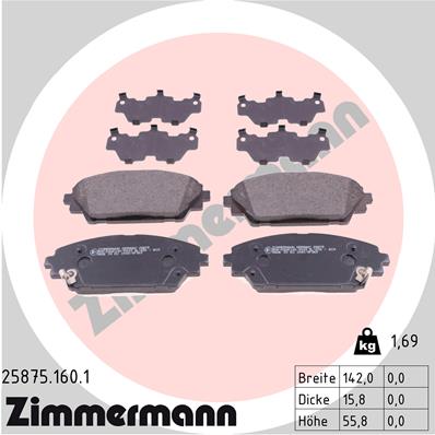 ZIMMERMANN Első fékbetét 25875.160.1_ZIM