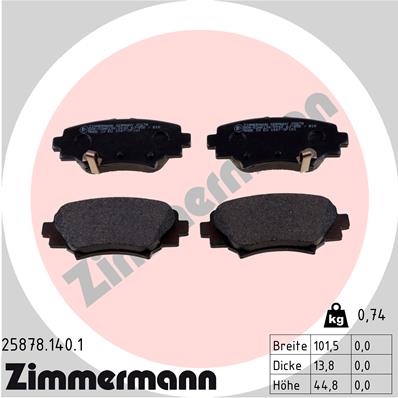 ZIMMERMANN Hátsó fékbetét 25878.140.1_ZIM