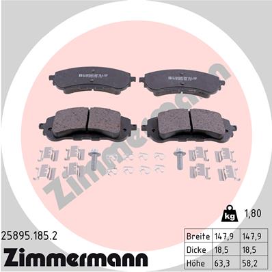 ZIMMERMANN Első fékbetét 25895.185.2_ZIM