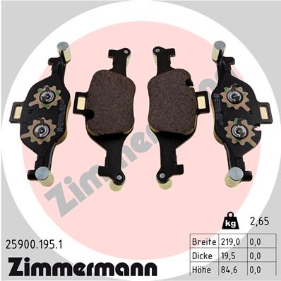 ZIMMERMANN Fékbetét, mind 25900.195.1_ZIM