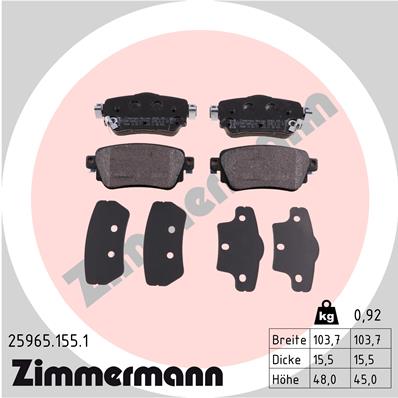 ZIMMERMANN Hátsó fékbetét 25965.155.1_ZIM