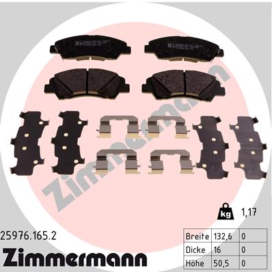 ZIMMERMANN Fékbetét, mind 25976.165.2_ZIM