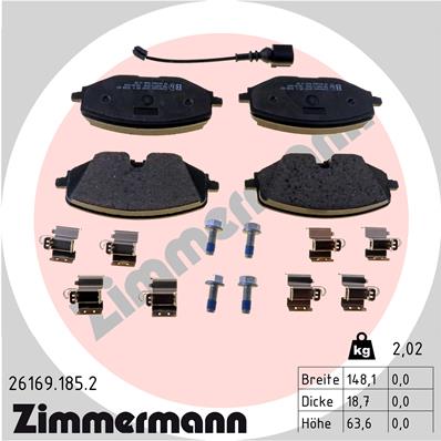 ZIMMERMANN Fékbetét, mind 26169.185.2_ZIM