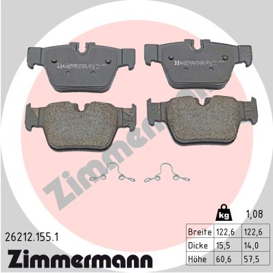 ZIMMERMANN Fékbetét, mind 26212.155.1_ZIM