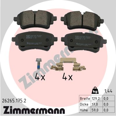 ZIMMERMANN Fékbetét, mind 26265.175.2_ZIM