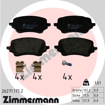 ZIMMERMANN Fékbetét, mind 26271.175.2_ZIM