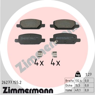 ZIMMERMANN Fékbetét, mind 26277.155.2_ZIM