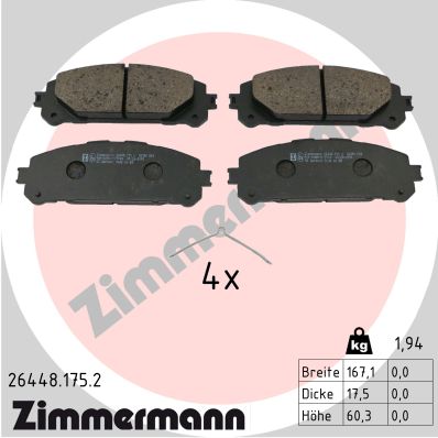 ZIMMERMANN Fékbetét, mind 26448.175.2_ZIM