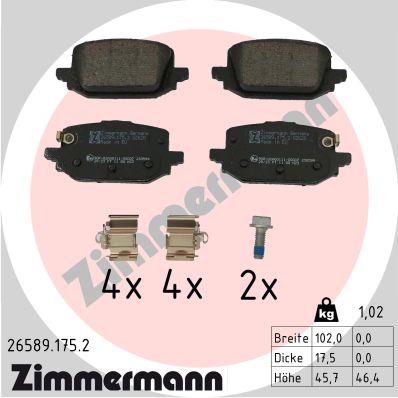 ZIMMERMANN Fékbetét, mind 26589.175.2_ZIM