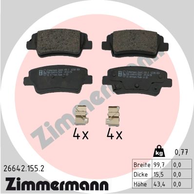 ZIMMERMANN Fékbetét, mind 26642.155.2_ZIM