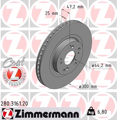 ZIMMERMANN Első féktárcsa 280.3161.20_ZIM